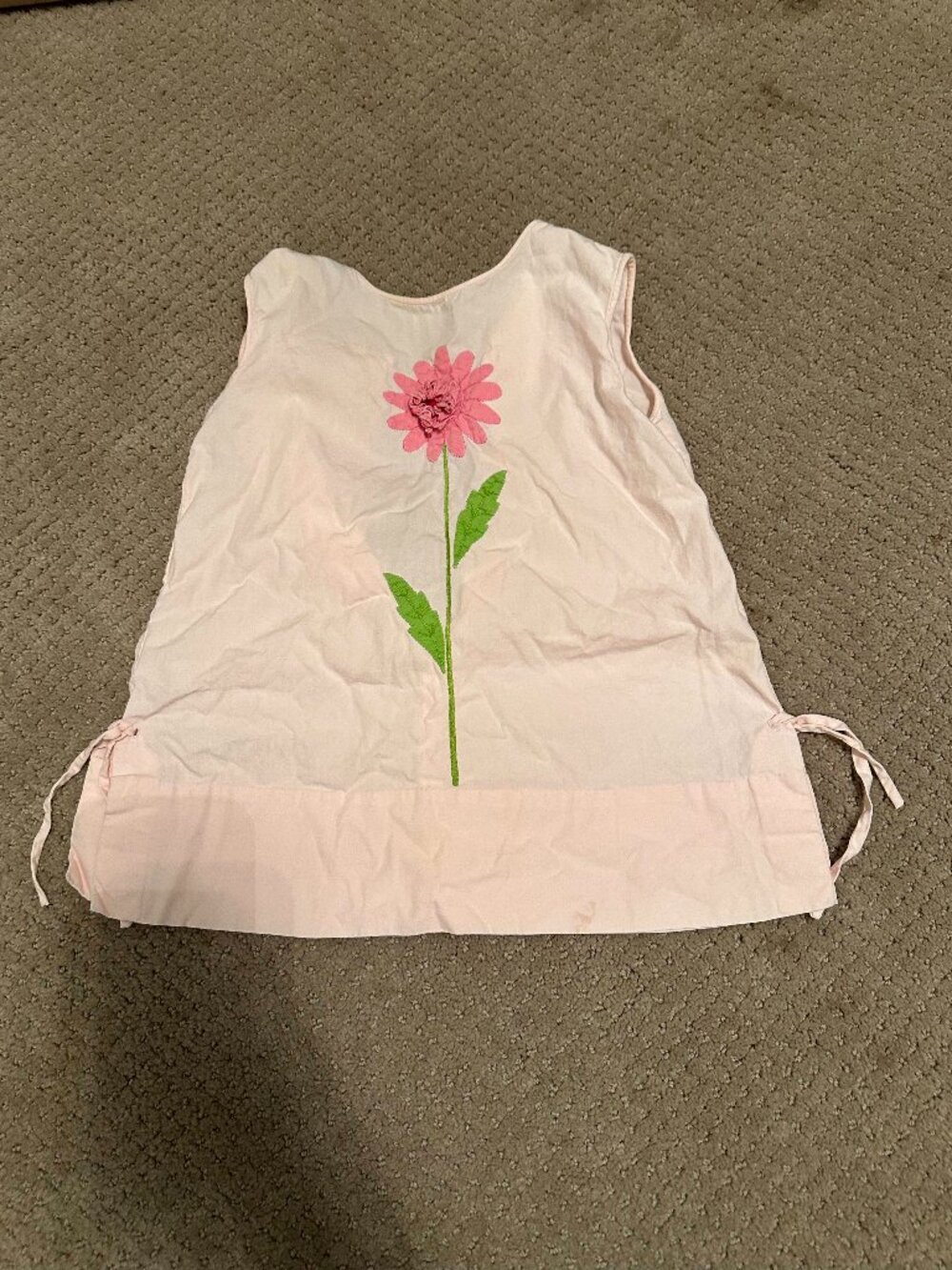 Imperial Portugal Handmade Girls 2T Pink Flower Shift Dress Vintage Boutique